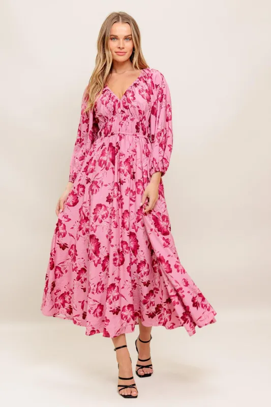 Honey Bun Mouve Woven Midi Dress made by Flying Tomato