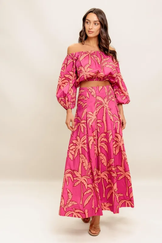 Paradise Match Woven Top and Skirt Set made by Flying Tomato