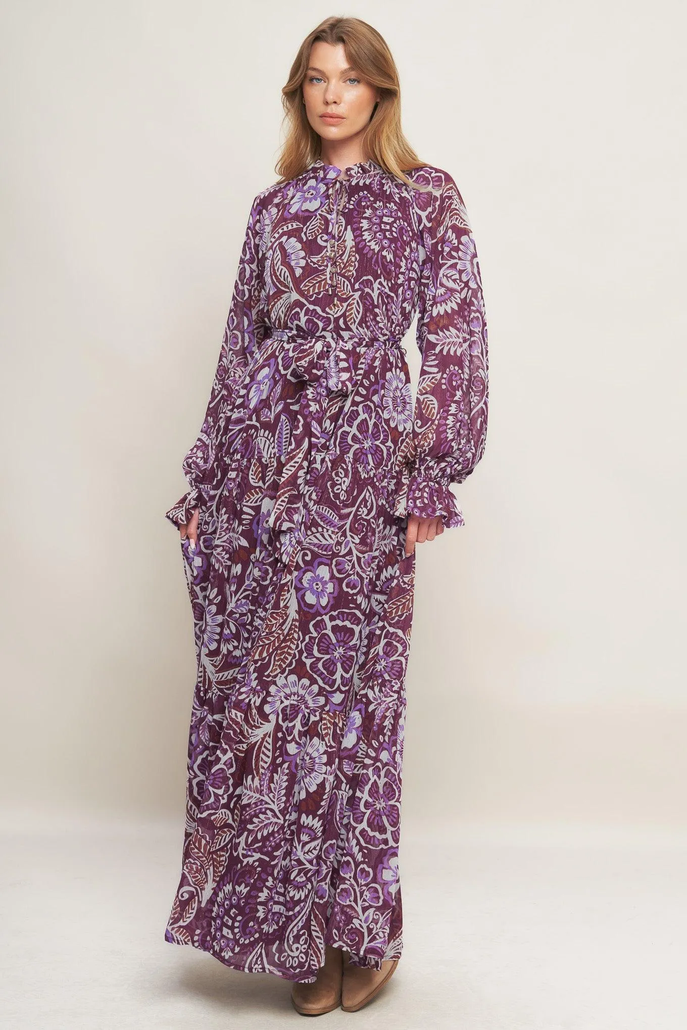 Violet Blossom Spirit Woven Maxi Dress sold by Zulily product image thumbnail 3