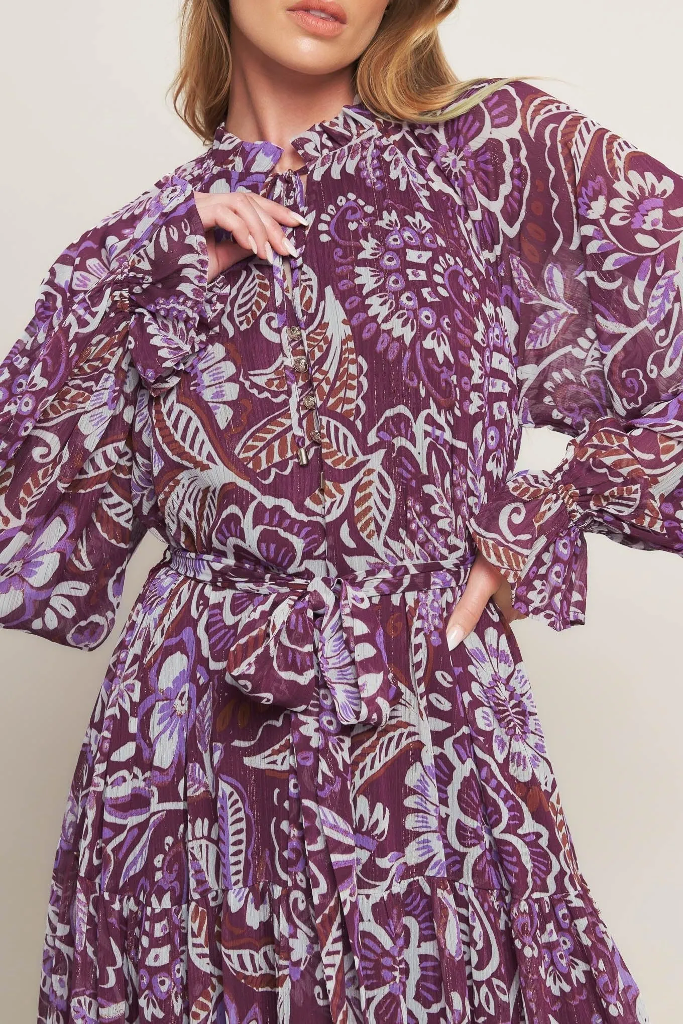 Violet Blossom Spirit Woven Maxi Dress sold by Zulily product image thumbnail 4