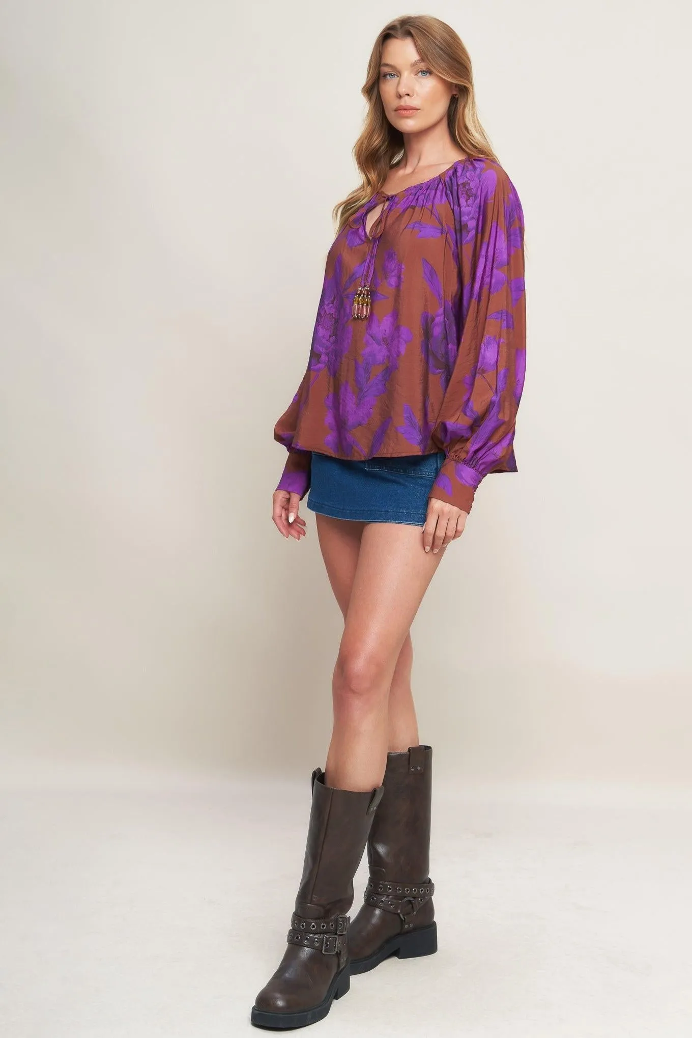 Violet Dream Woven Peasant Top sold by Zulily product image thumbnail 3