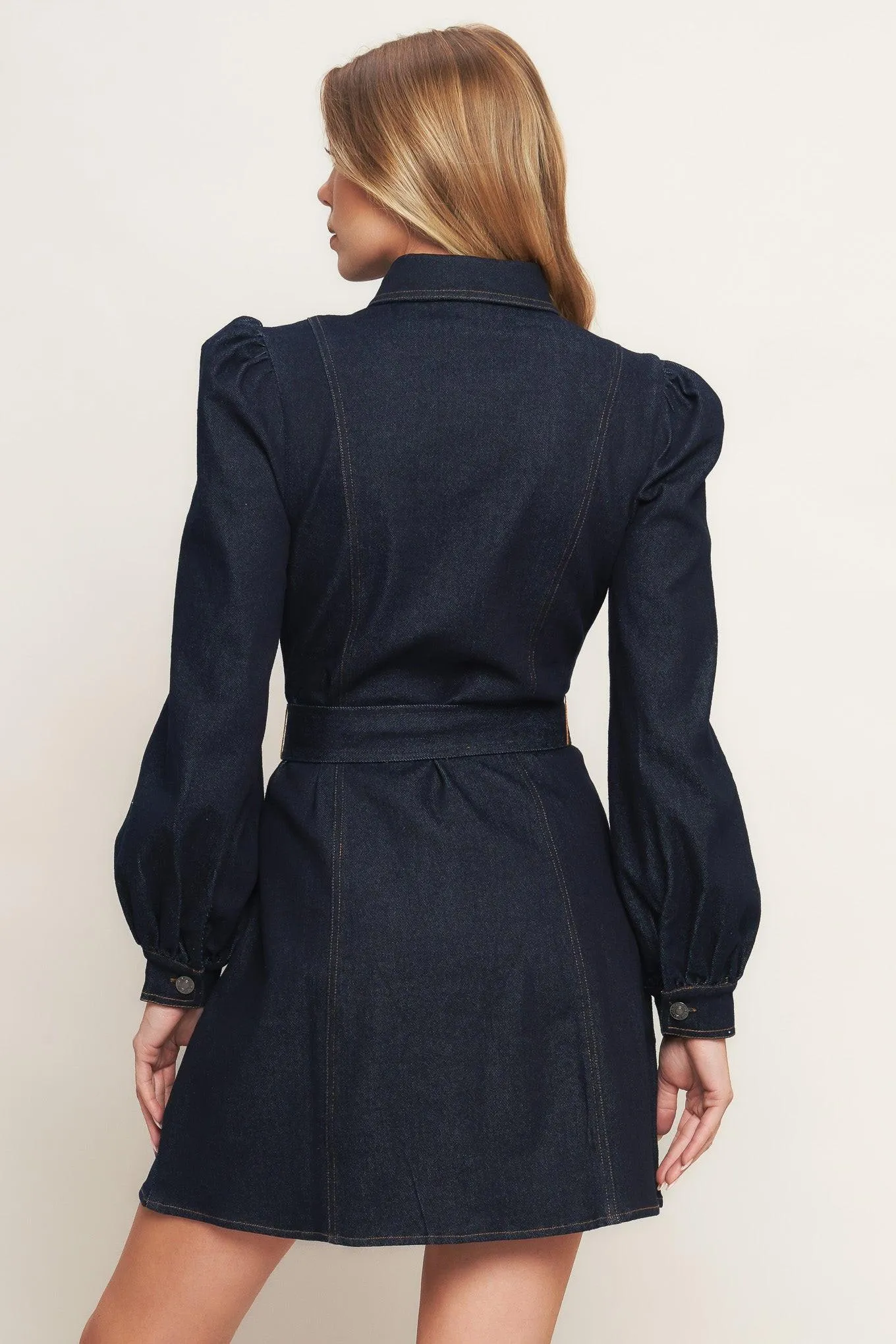 Holiday Dark Indigo Denim Mini Dress sold by Zulily product image thumbnail 4