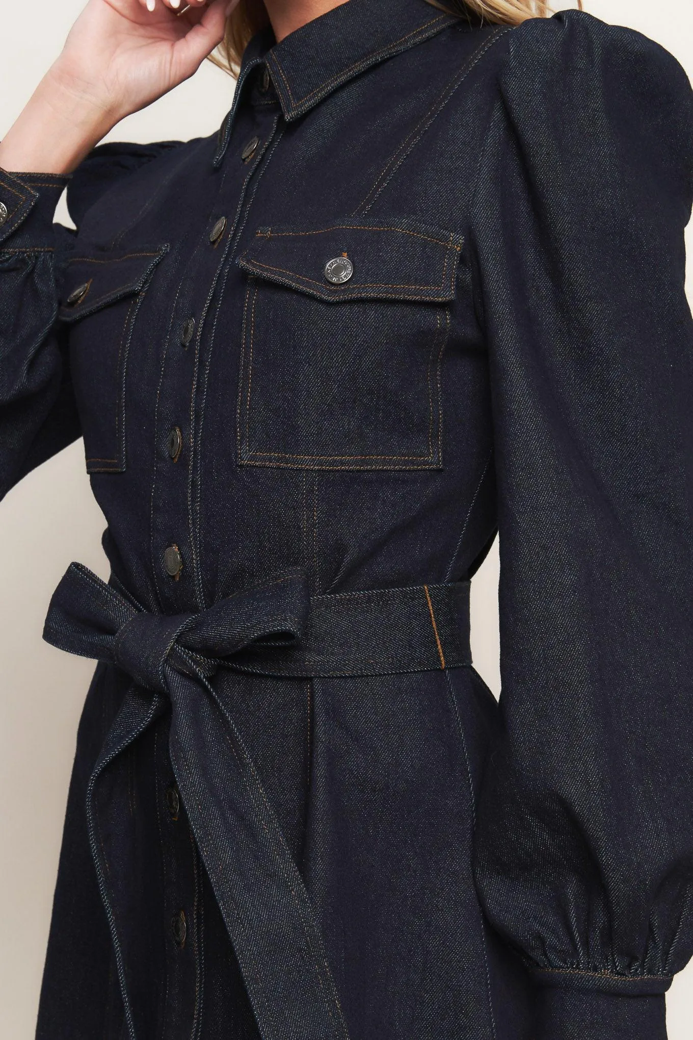 Holiday Dark Indigo Denim Mini Dress sold by Zulily product image thumbnail 2