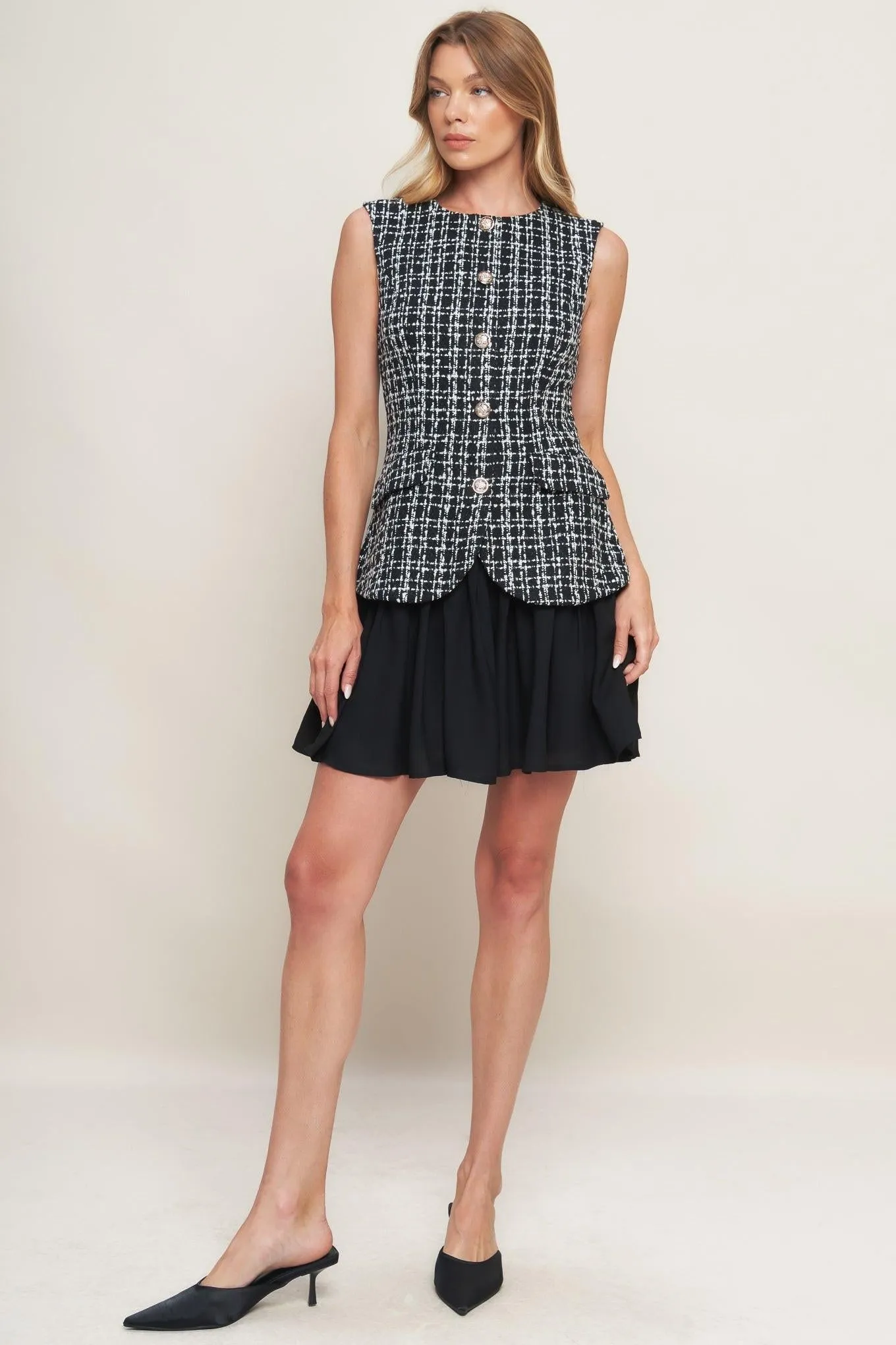 Modern Icon Tweed Woven Mini Dress sold by Zulily product image thumbnail 4