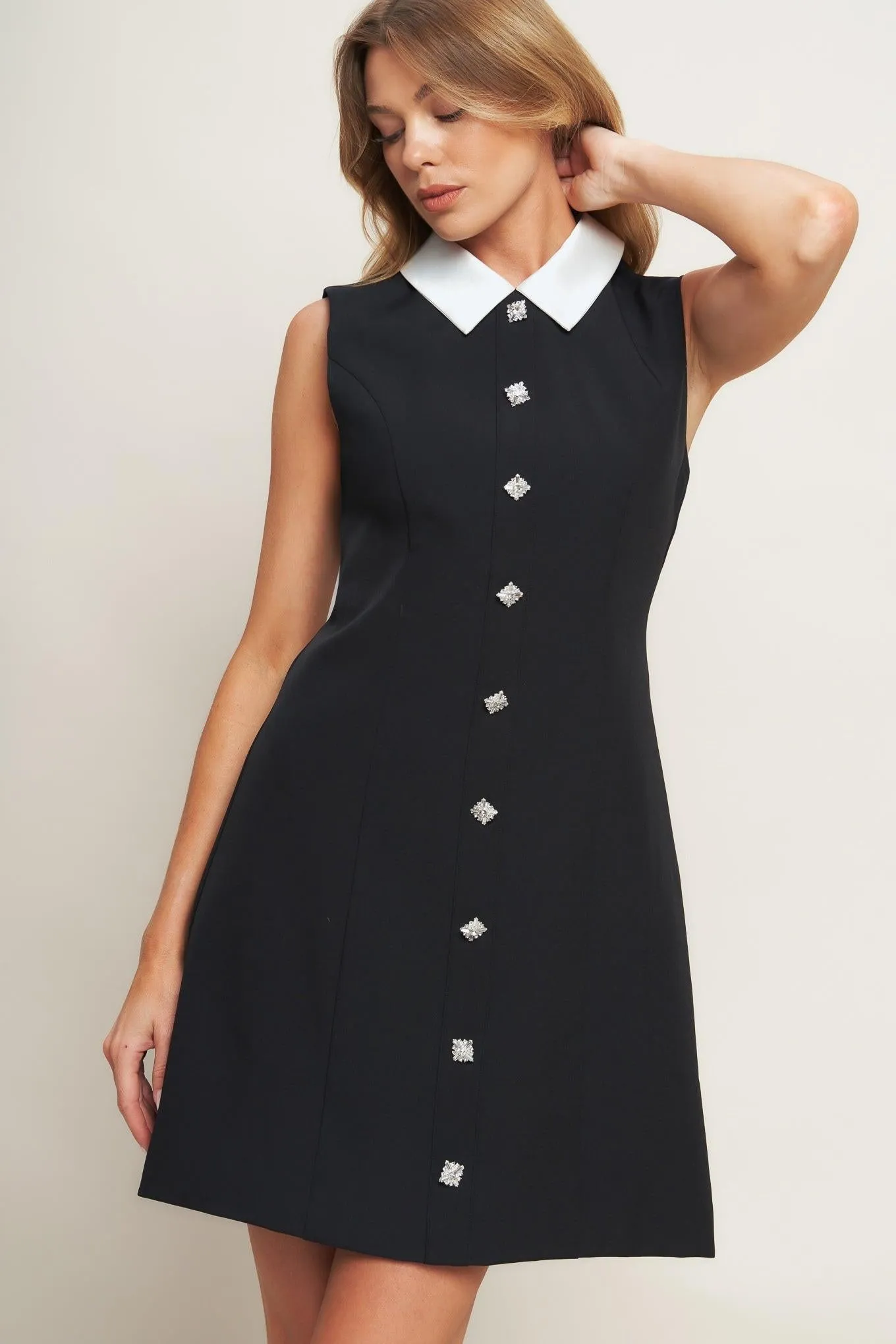 Lovely Moment Black Woven Mini Dress sold by Zulily