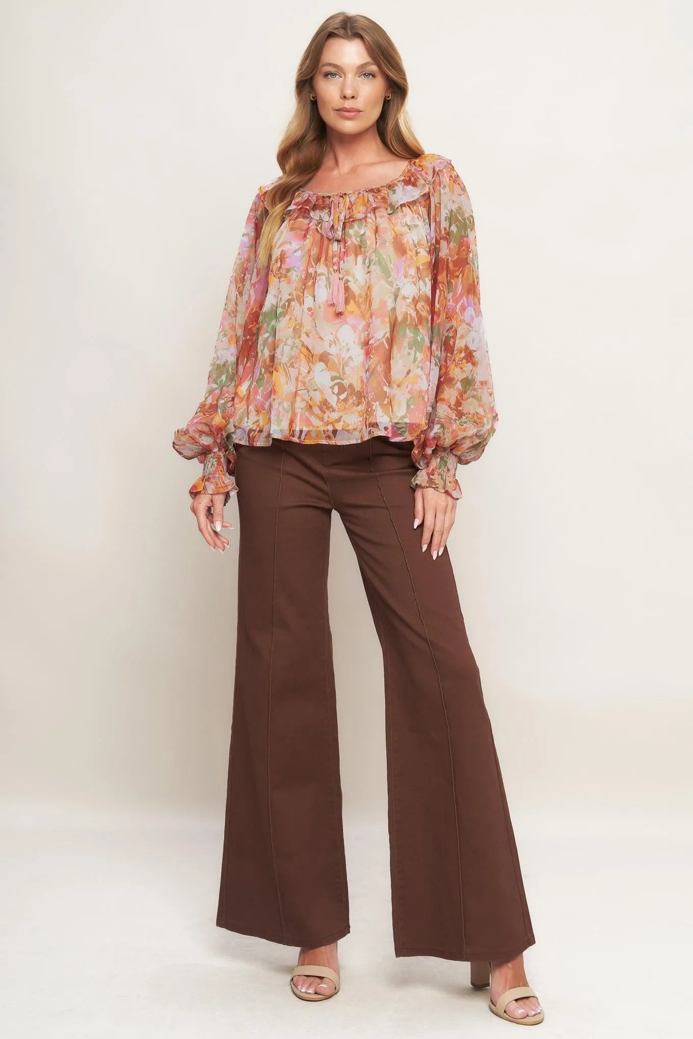 Soft Floral Rust Woven Top sold by Zulily product image thumbnail 4