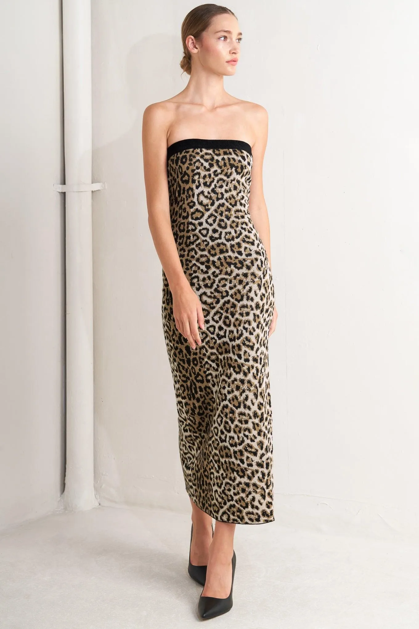 Wild Romance Leopard Knit Midi Dress sold by Zulily
