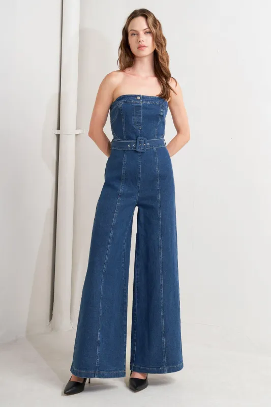 Retro Dive Denim Jumpsuit made by Flying Tomato