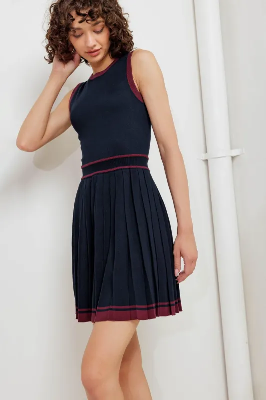 Berry Stripe Sweater Mini Dress made by Flying Tomato