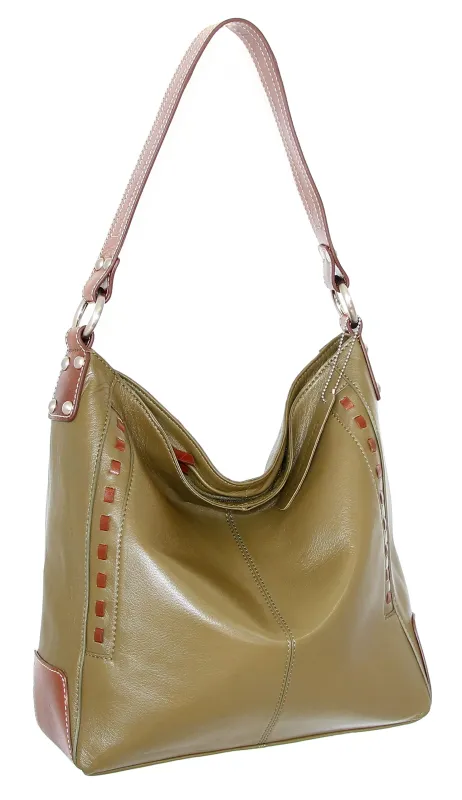 Everyday Leather Hobo Bag in Green made by Zulily