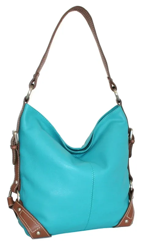 Leather Bucket Bag in Turquoise made by Zulily