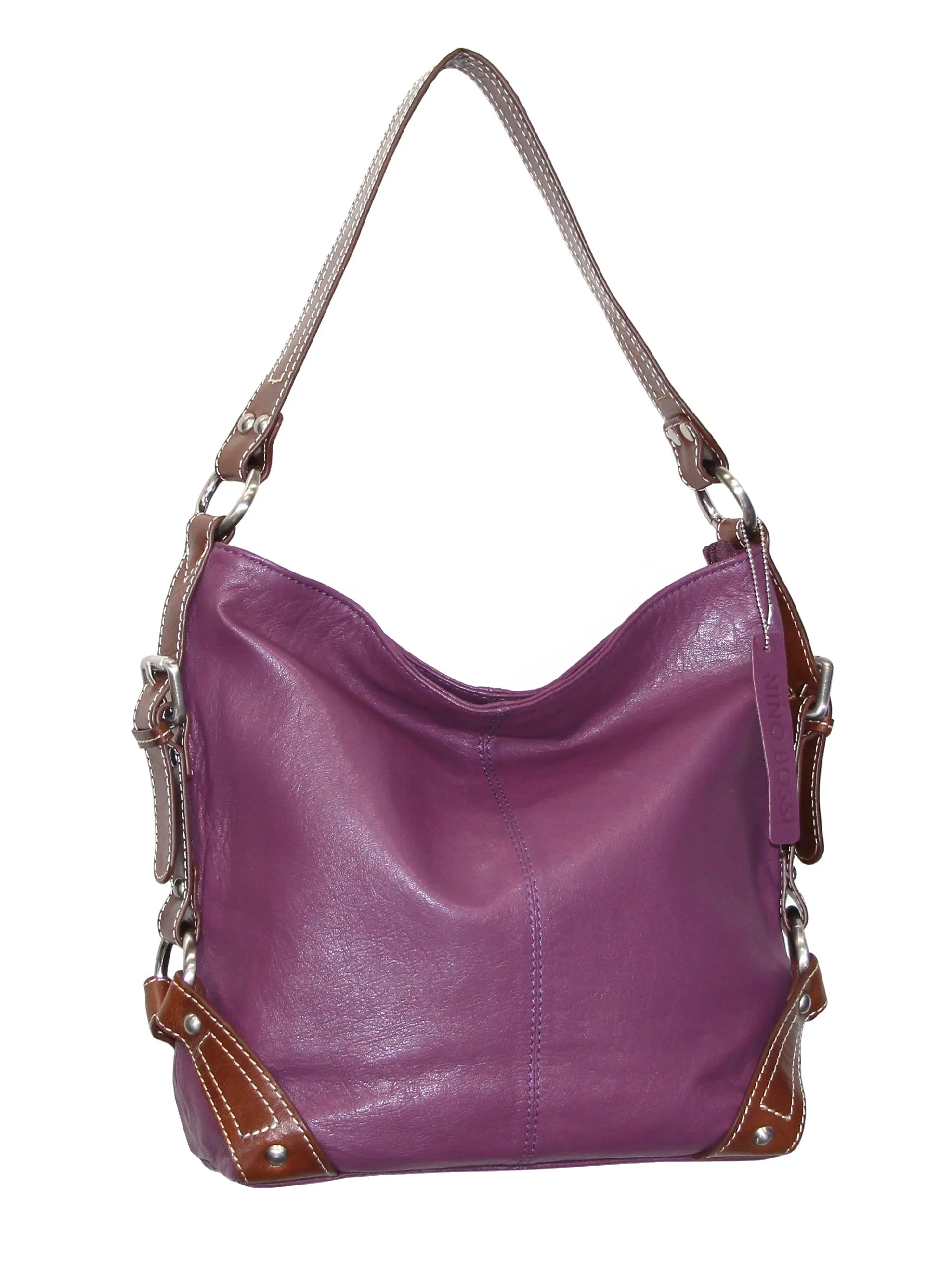 Leather Bucket Bag in Viola sold by Zulily