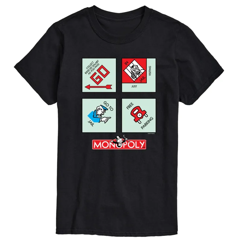Monopoly - Monopoly Corner Squares - Men's Short Sleeve Graphic T-Shirt made by Zulily