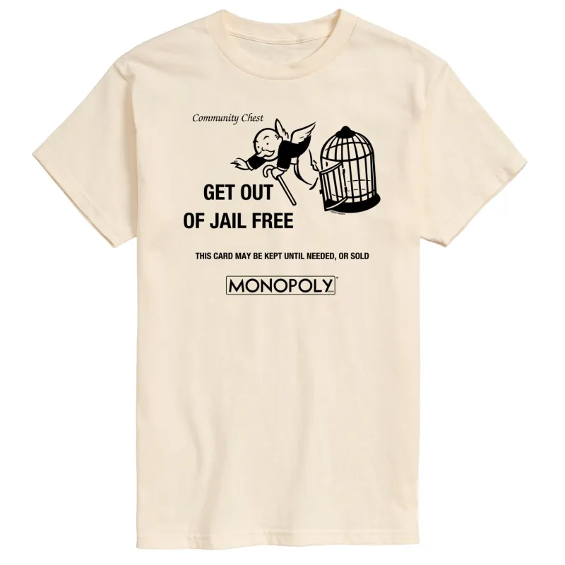 Monopoly - Get Out Of Jail Free - Men's Short Sleeve Graphic T-Shirt made by Zulily