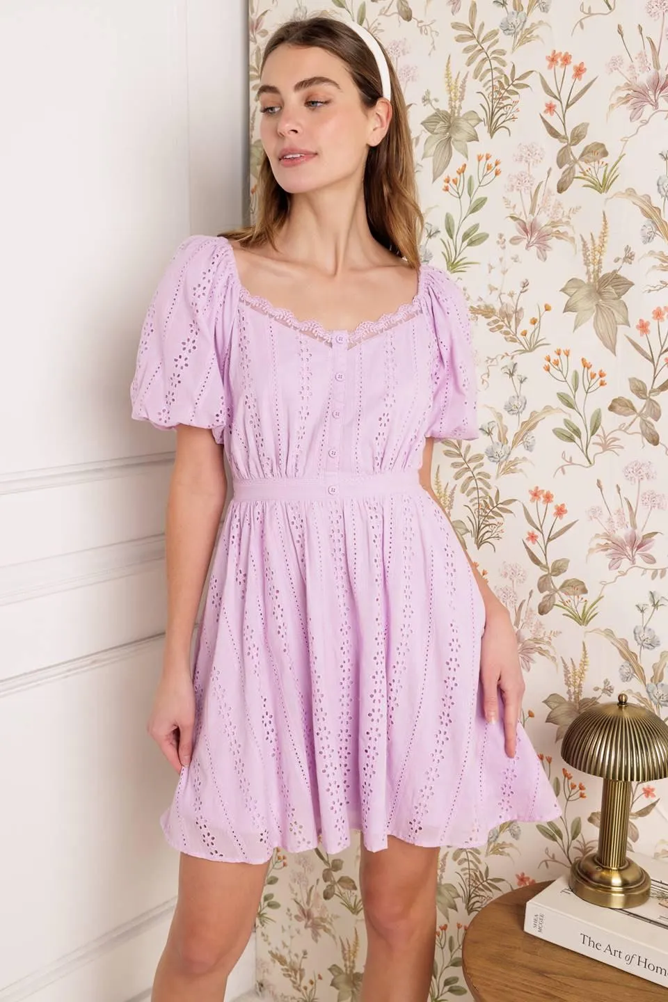 Midnight Mirage Gown Woven Eyelet Mini Dress sold by Zulily