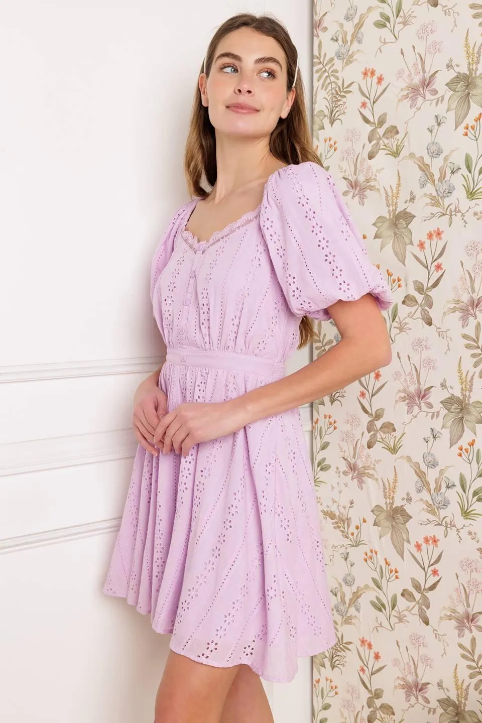 Midnight Mirage Gown Woven Eyelet Mini Dress sold by Zulily product image thumbnail 5