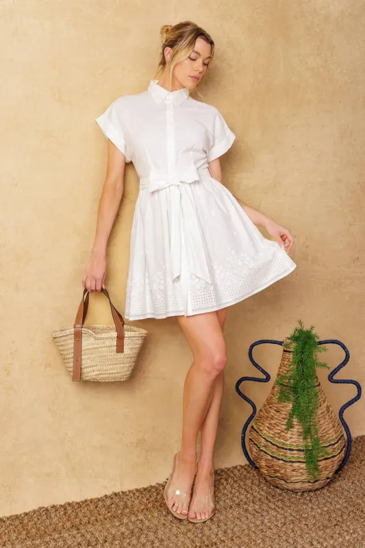Feel the Vibe Woven Mini Dress made by Flying Tomato