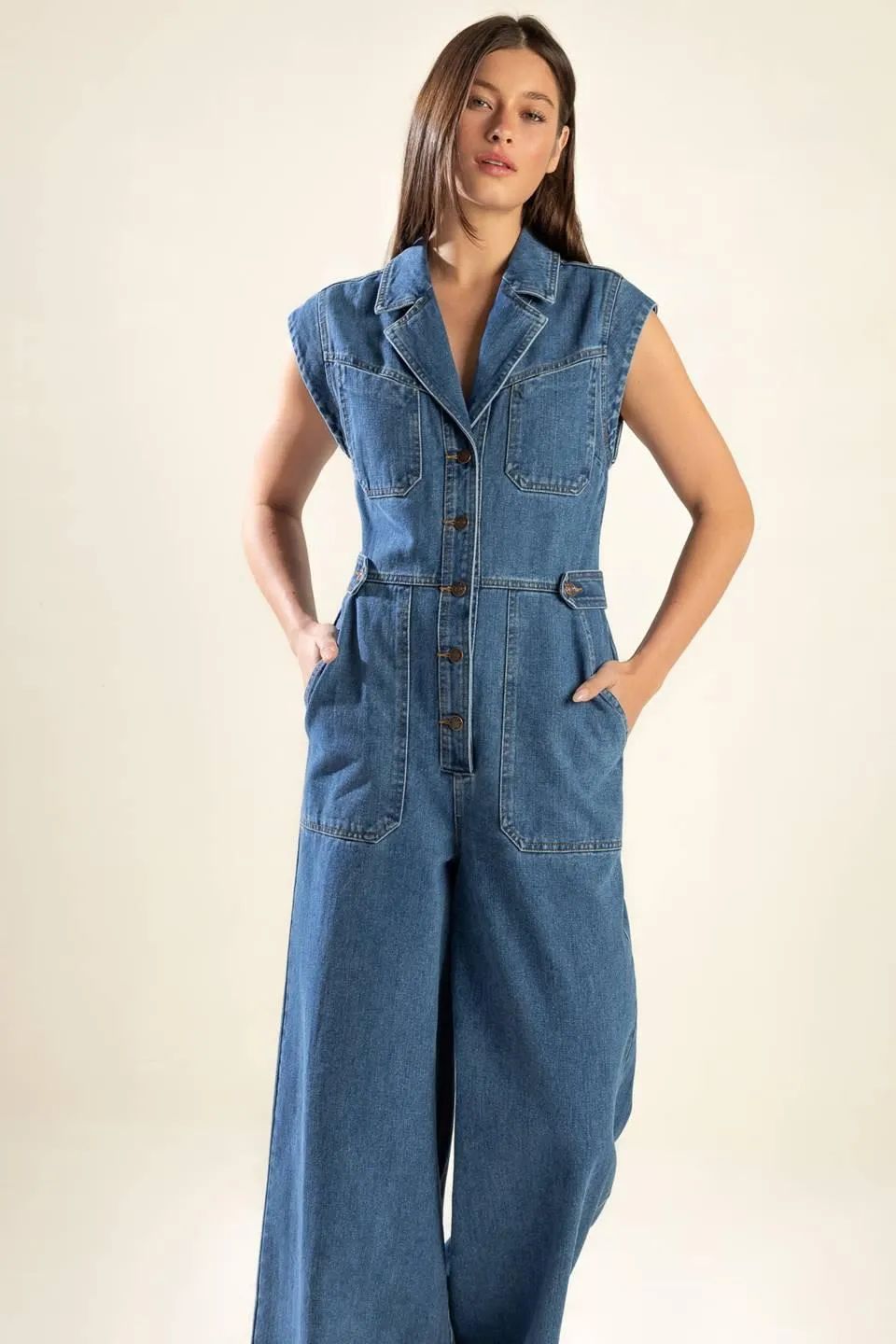 Over You Again Denim Jumpsuit sold by Zulily product image thumbnail 3