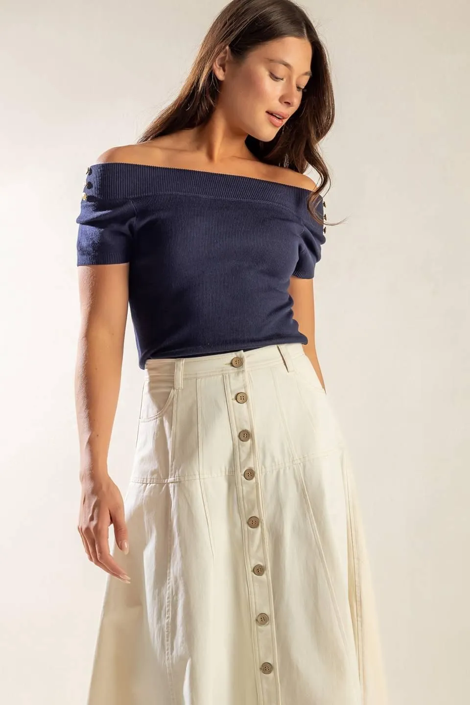 Time for Tea Off Shoulder Sweater Top sold by Zulily product image thumbnail 2