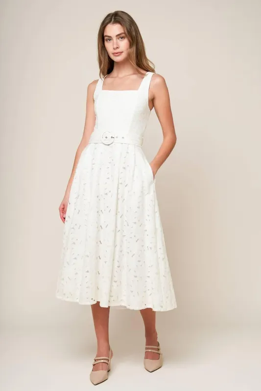 Daffodils & Daydreams Woven Lace Midi Dress made by Flying Tomato