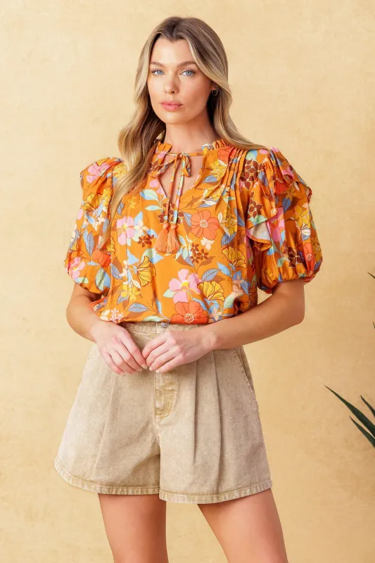 Total Frill Woven Top made by Flying Tomato