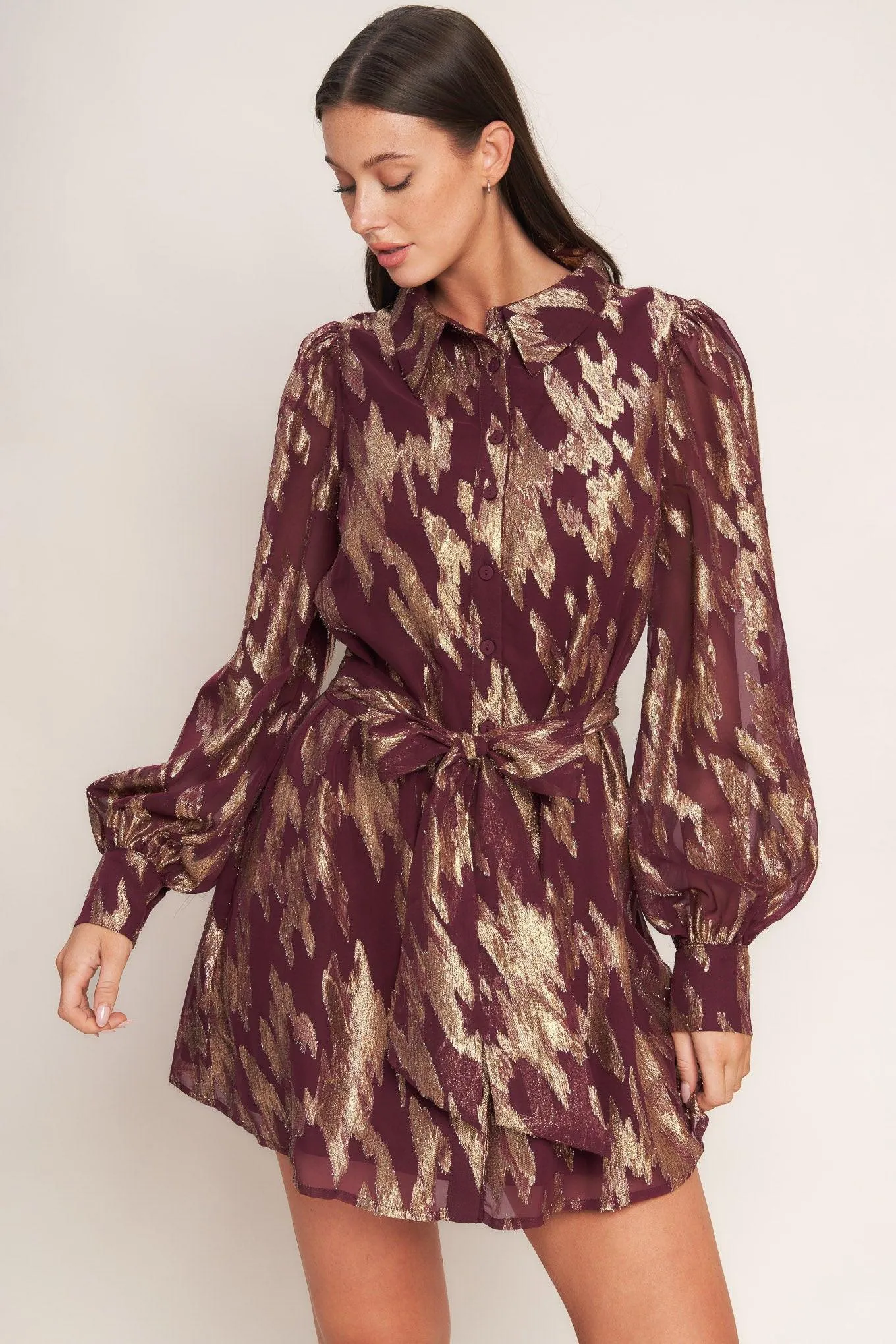 Metallic Muse Woven Mini Dress sold by Zulily