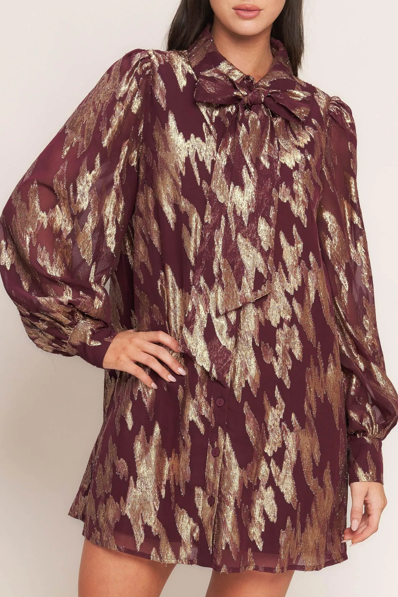Metallic Muse Woven Mini Dress sold by Zulily product image thumbnail 2