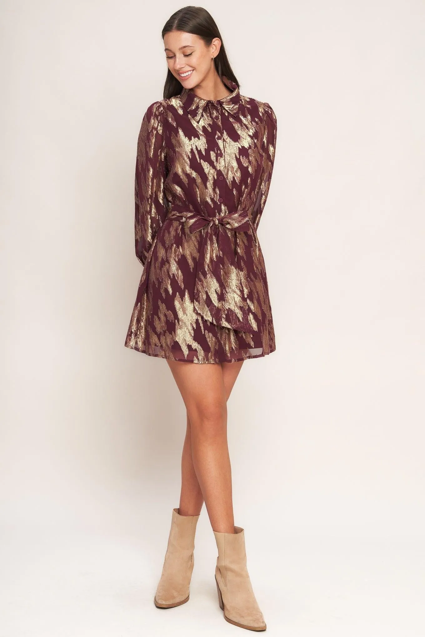 Metallic Muse Woven Mini Dress sold by Zulily product image thumbnail 3