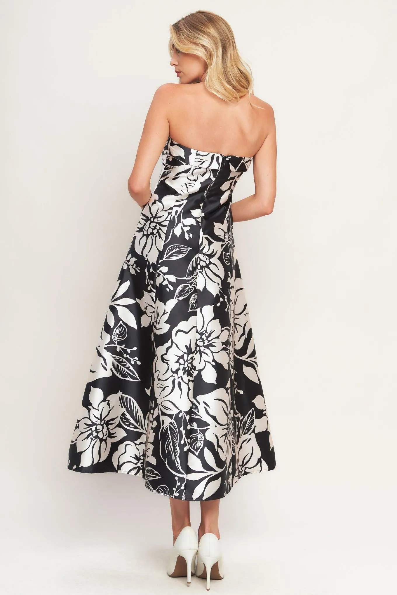Elegant Bloom Swirl Woven Midi Dress sold by Zulily product image thumbnail 3