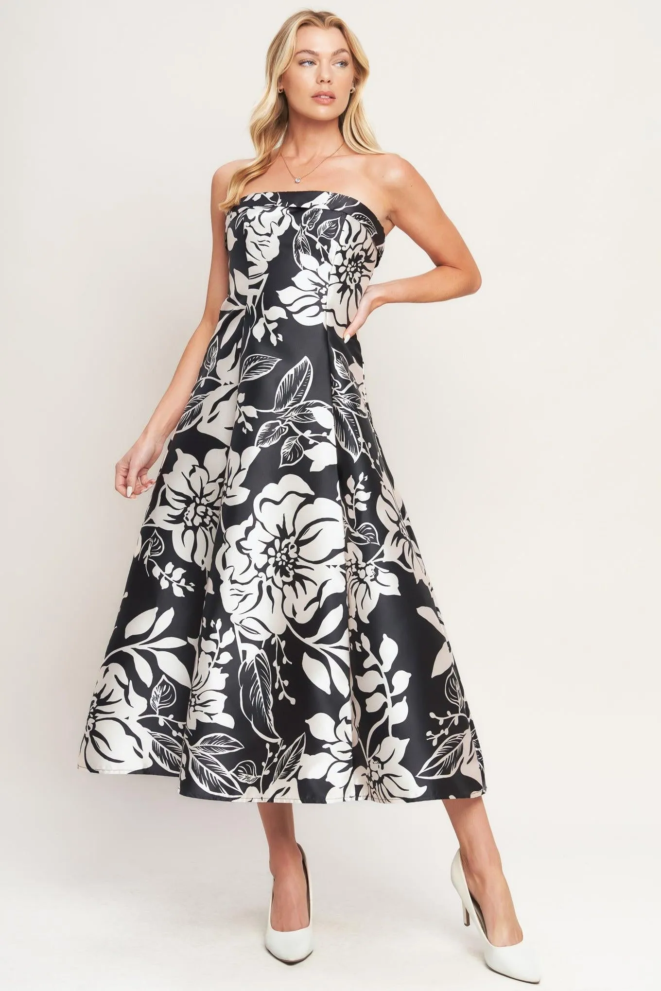 Elegant Bloom Swirl Woven Midi Dress sold by Zulily