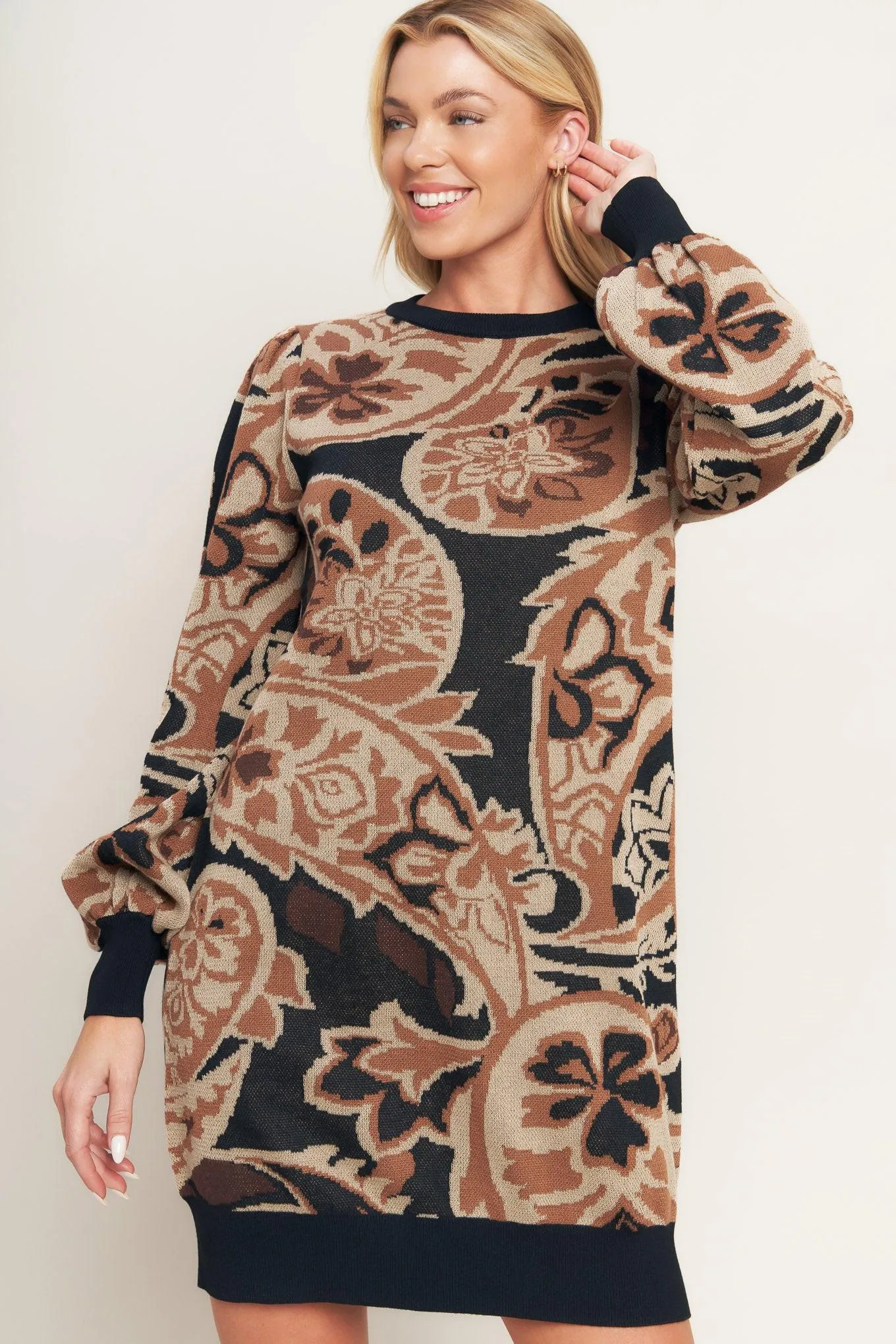 Baroque Havana Sweater Knit Mini Dress sold by Zulily product image thumbnail 5