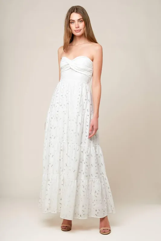 Wishing Well White Woven Lace Maxi Dress made by Flying Tomato