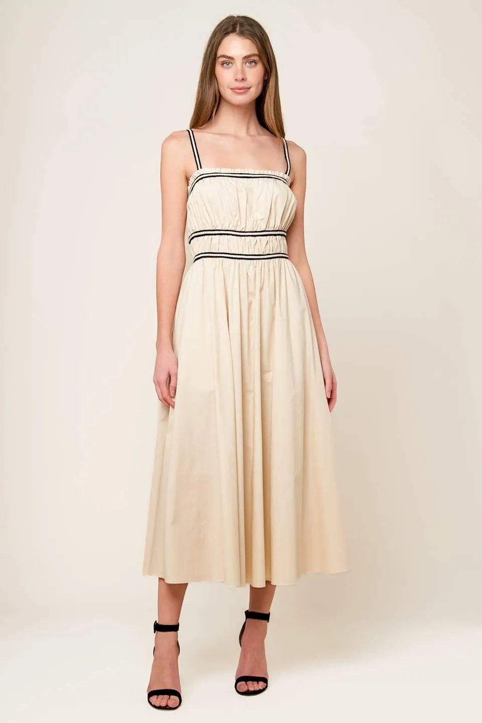 Terrific Timing Cream Woven Midi Dress sold by Zulily product image thumbnail 5