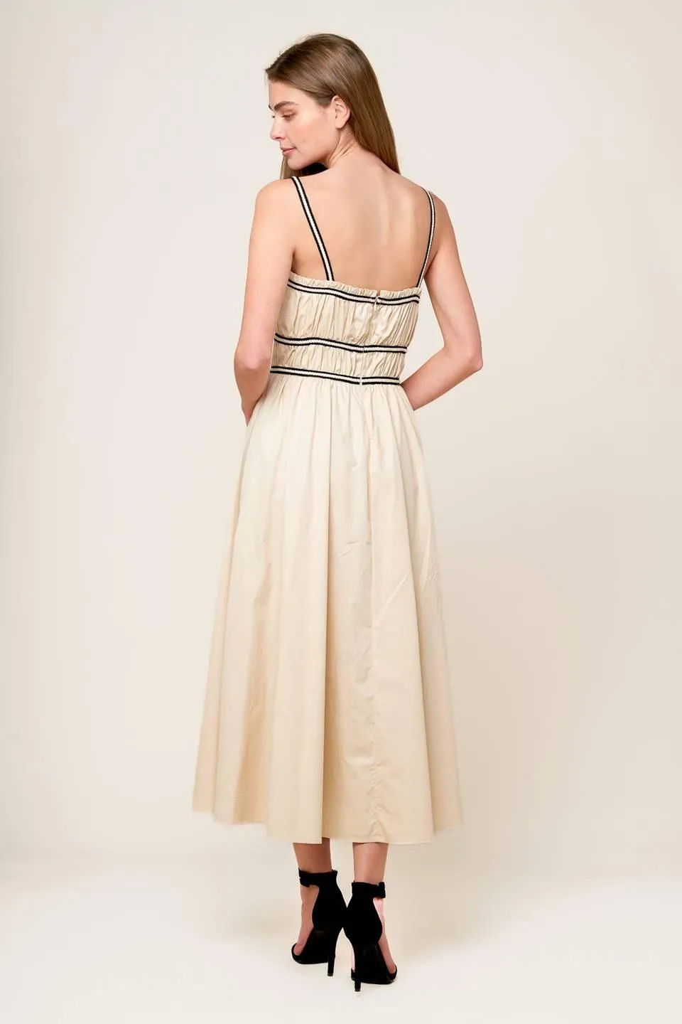 Terrific Timing Cream Woven Midi Dress sold by Zulily product image thumbnail 2