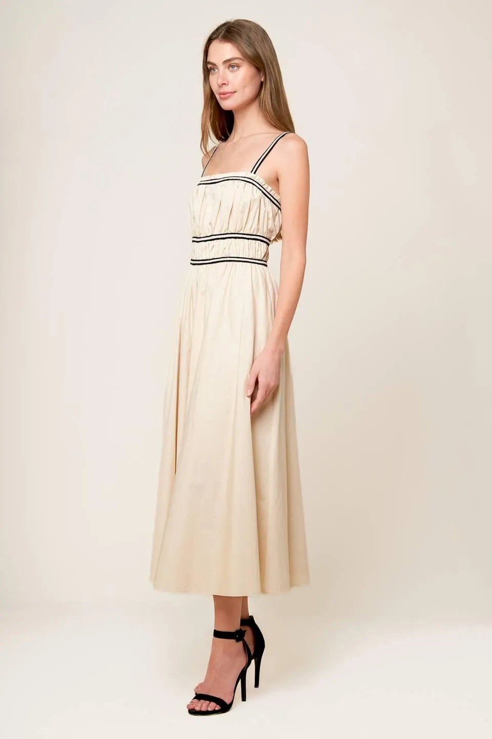 Terrific Timing Cream Woven Midi Dress sold by Zulily product image thumbnail 3
