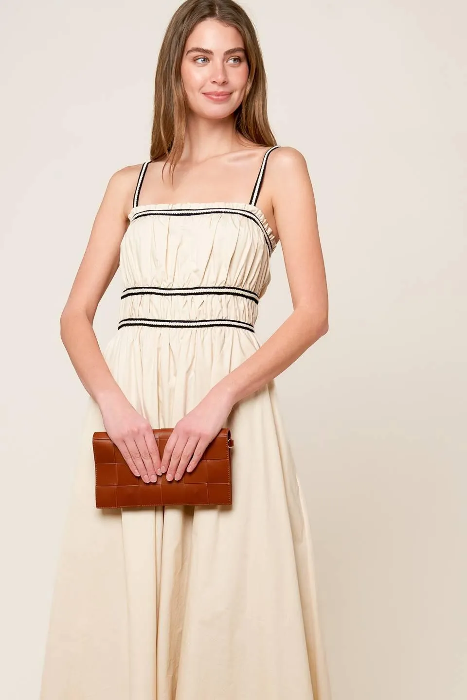 Terrific Timing Cream Woven Midi Dress sold by Zulily product image thumbnail 4