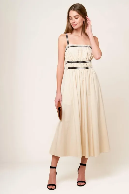 Terrific Timing Cream Woven Midi Dress made by Flying Tomato