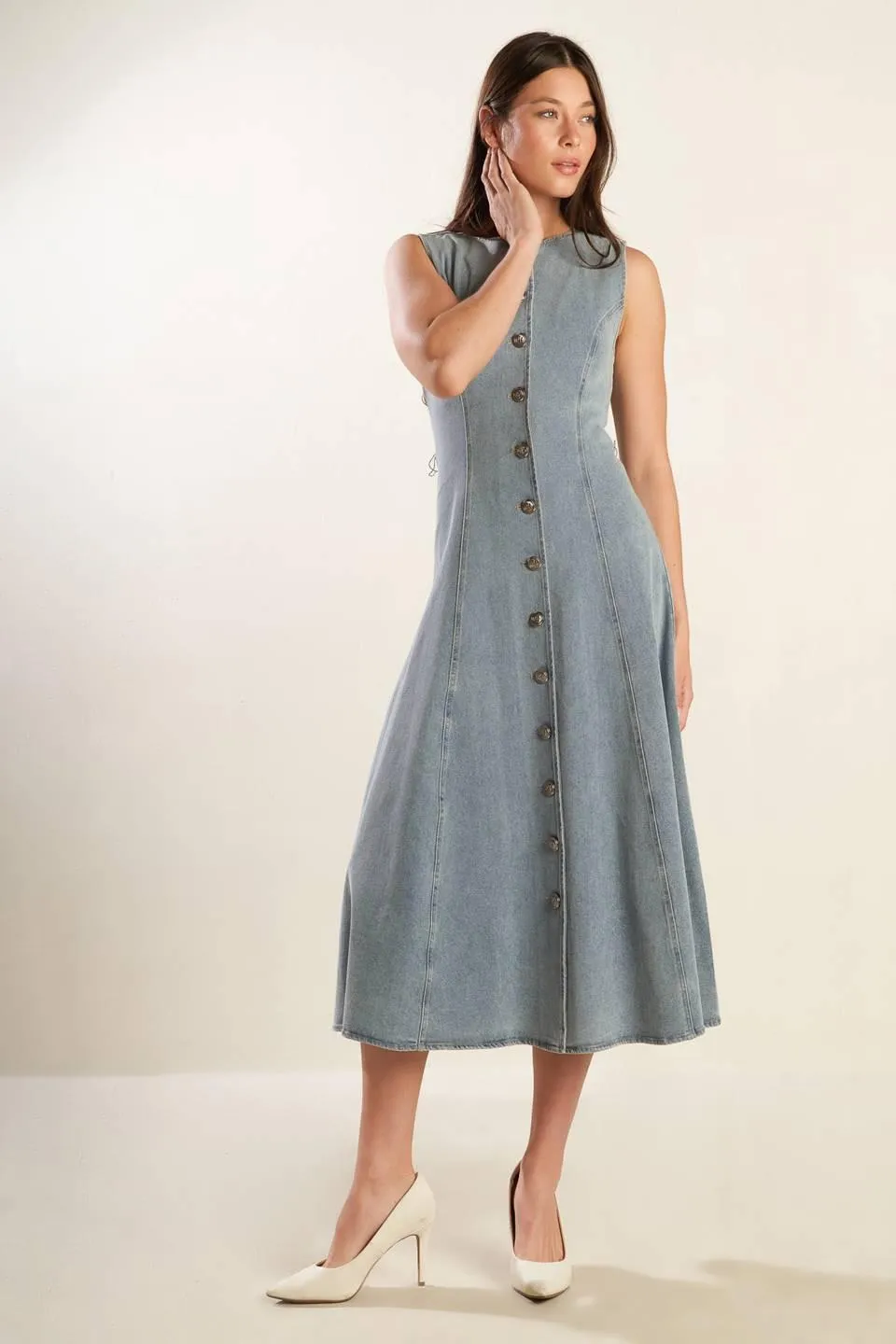 Nautical & Nice Denim Midi Dress sold by Zulily product image thumbnail 2