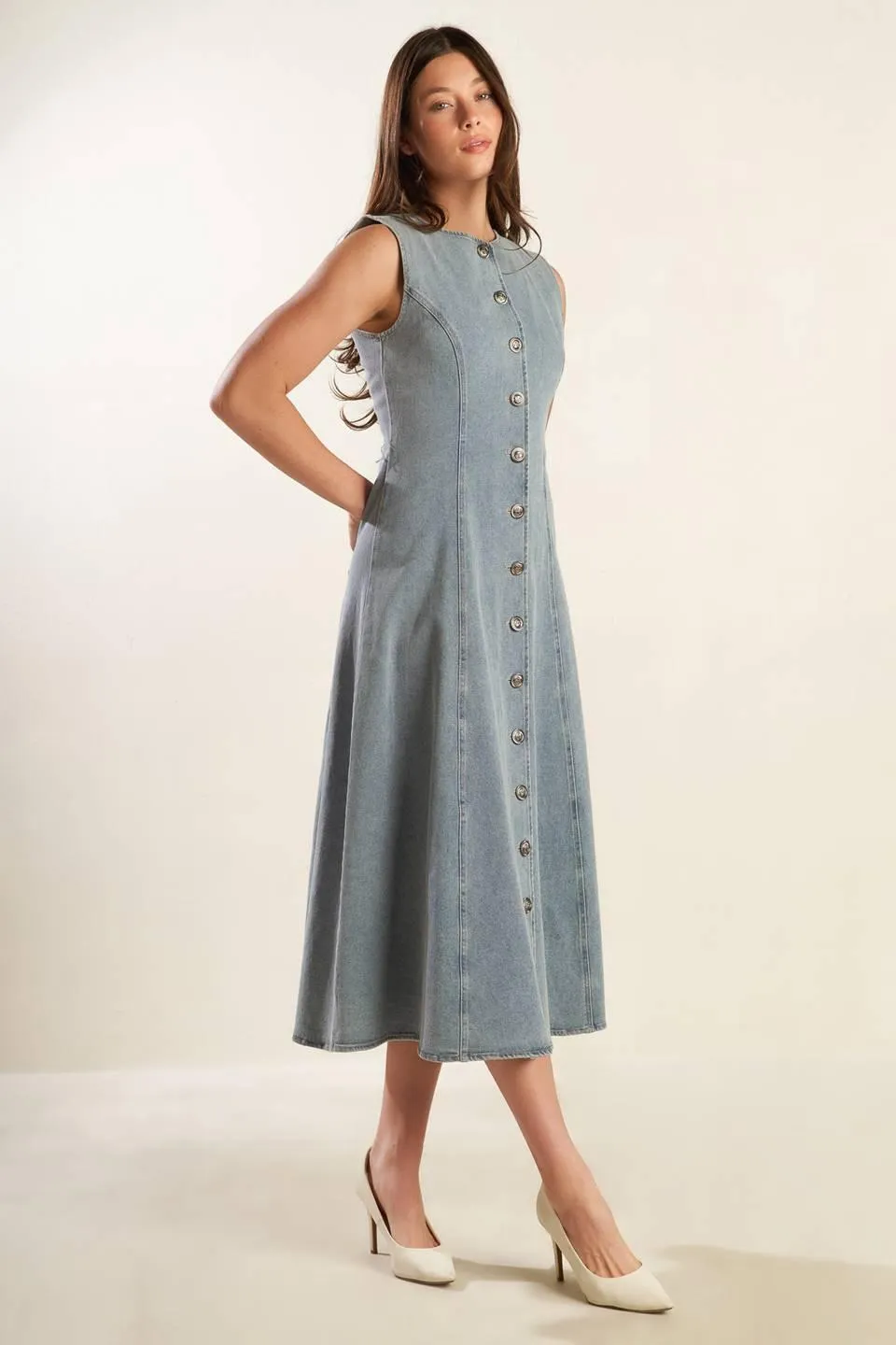 Nautical & Nice Denim Midi Dress sold by Zulily product image thumbnail 4