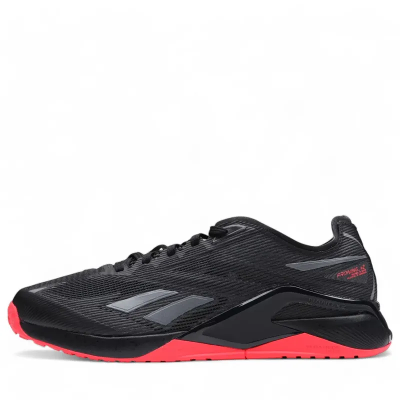 Reebok Men's Nano X2 Froning Shoes - Pure Gray / Core Black / Neon Cherry made by Reebok