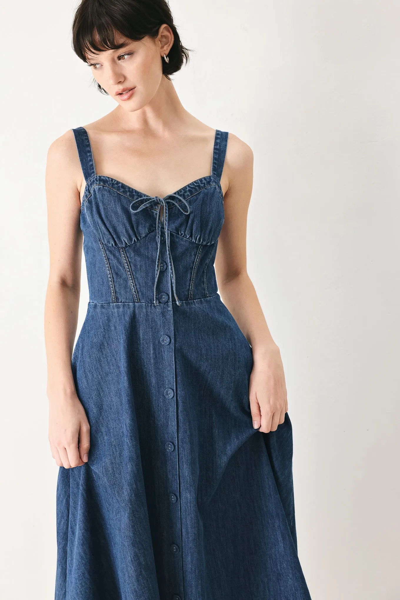 Blue Crush Denim Midi Dress sold by Zulily product image thumbnail 4