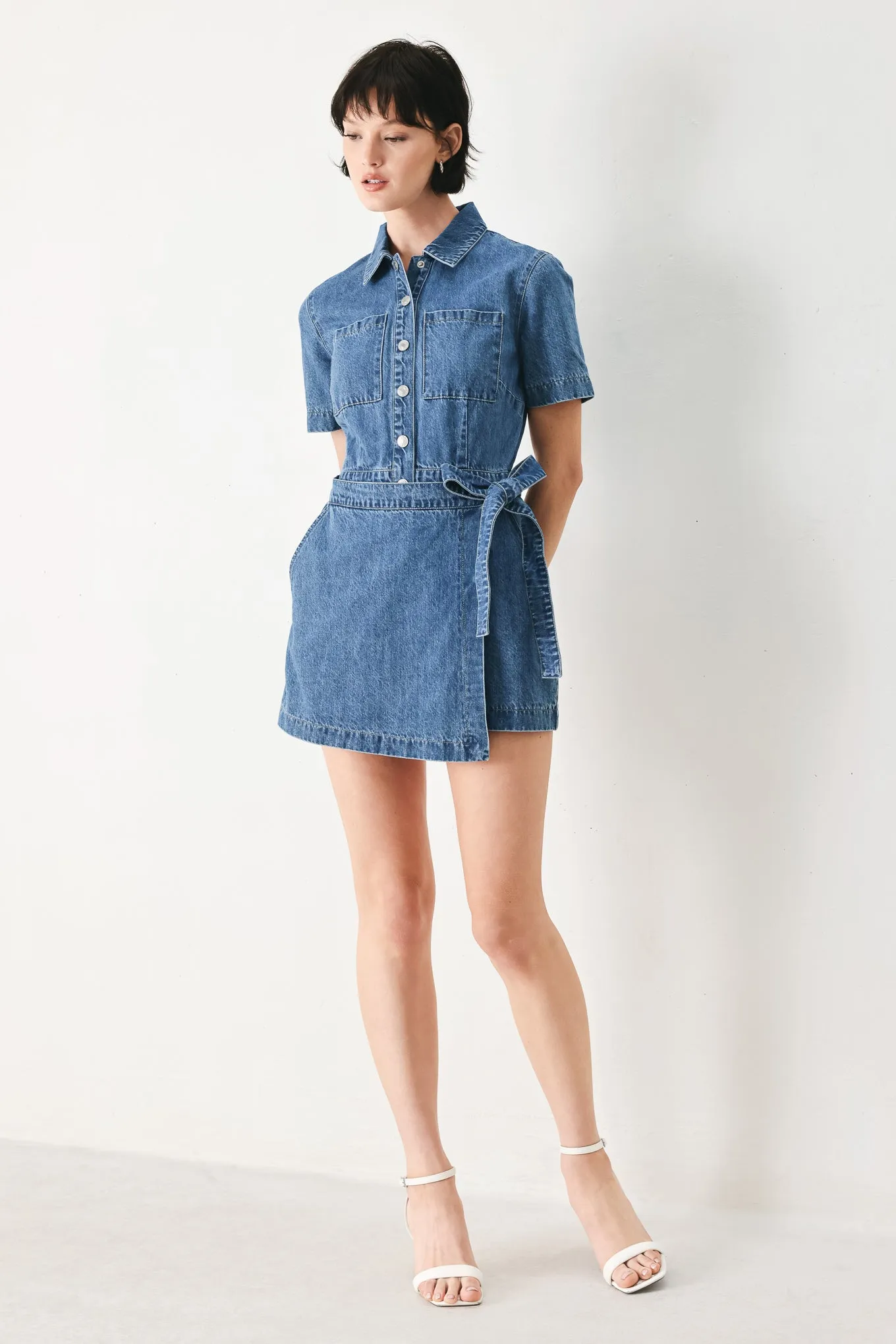 Daily Romance Denim Skort Romper sold by Zulily product image thumbnail 3