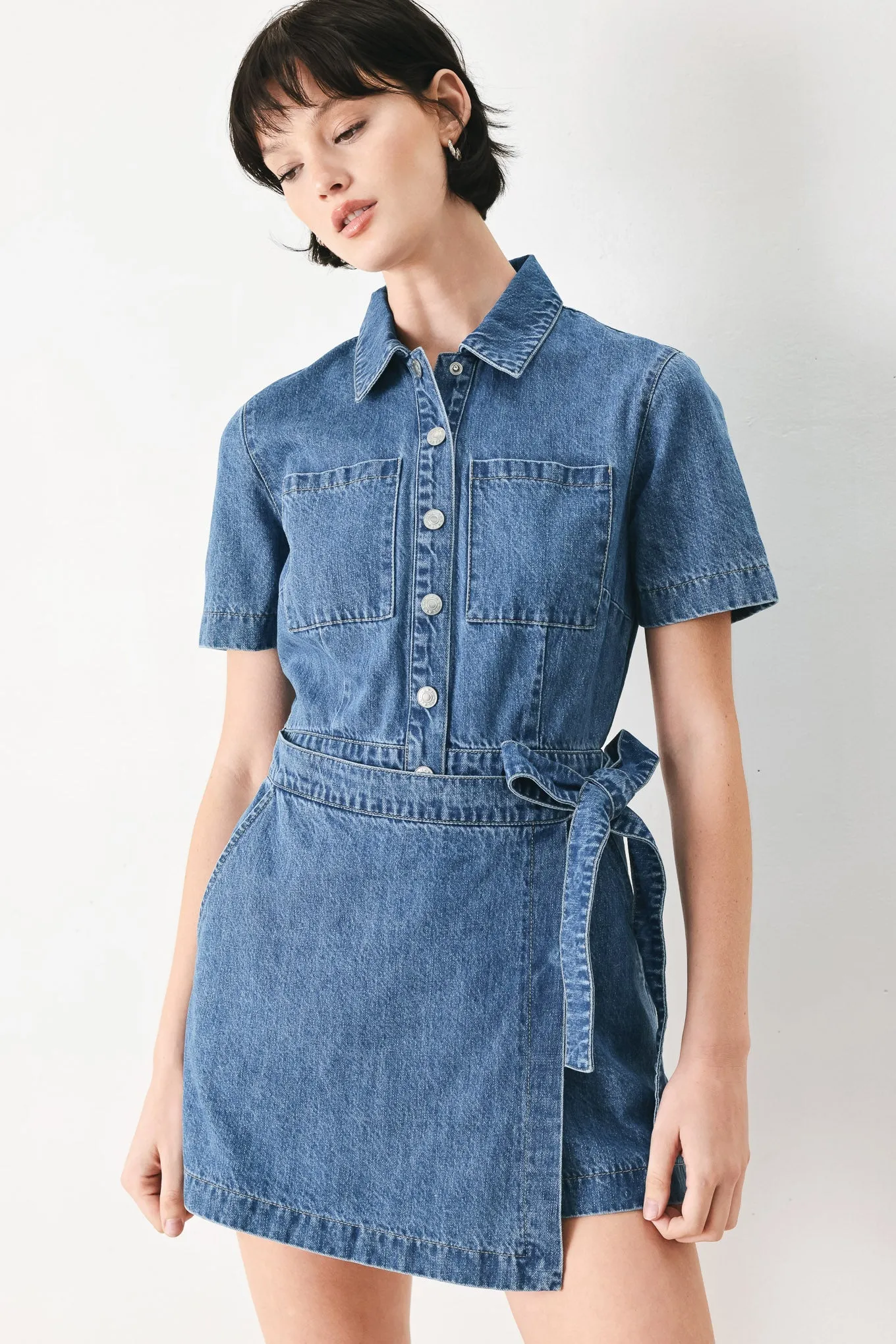Daily Romance Denim Skort Romper sold by Zulily product image thumbnail 4