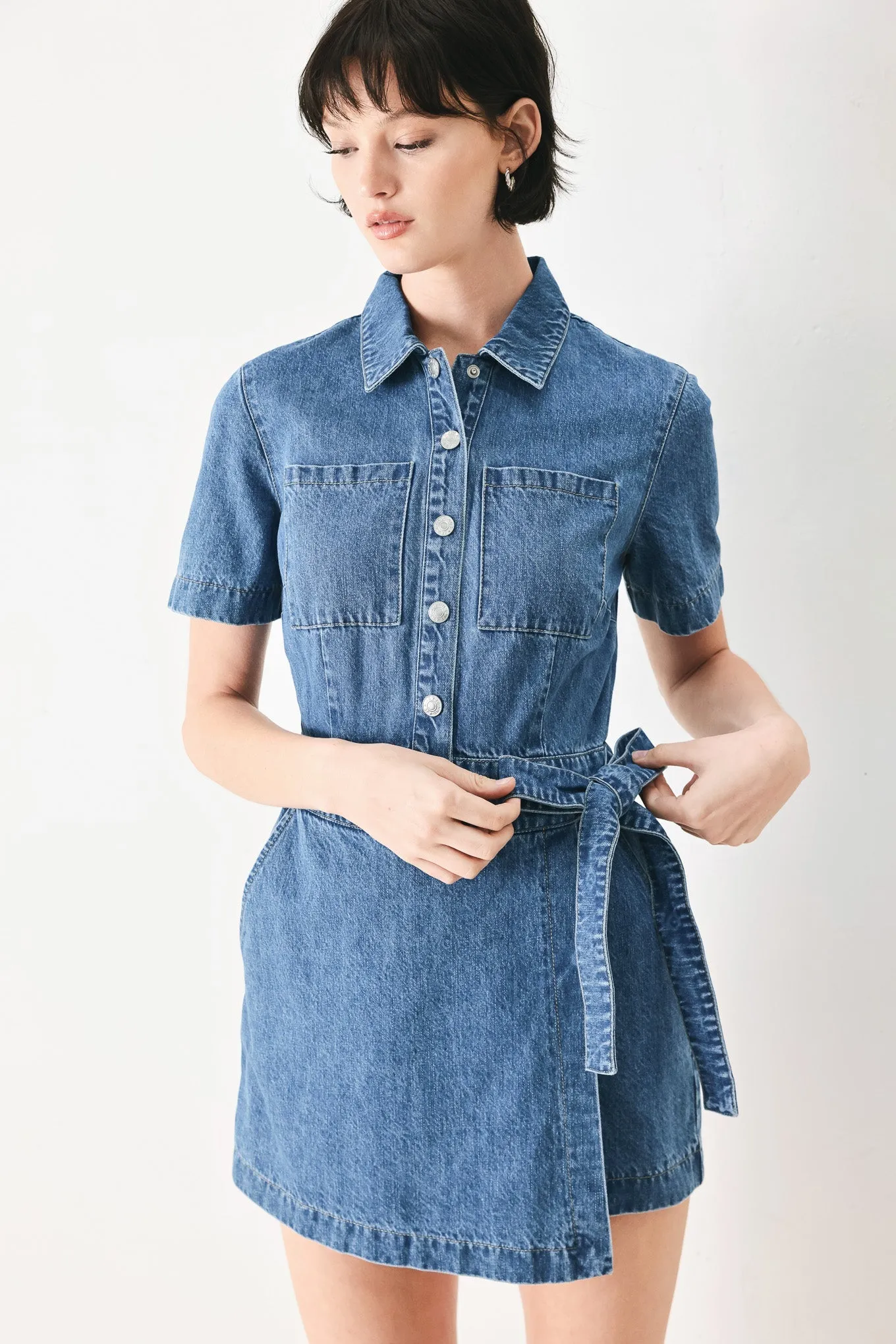 Daily Romance Denim Skort Romper sold by Zulily