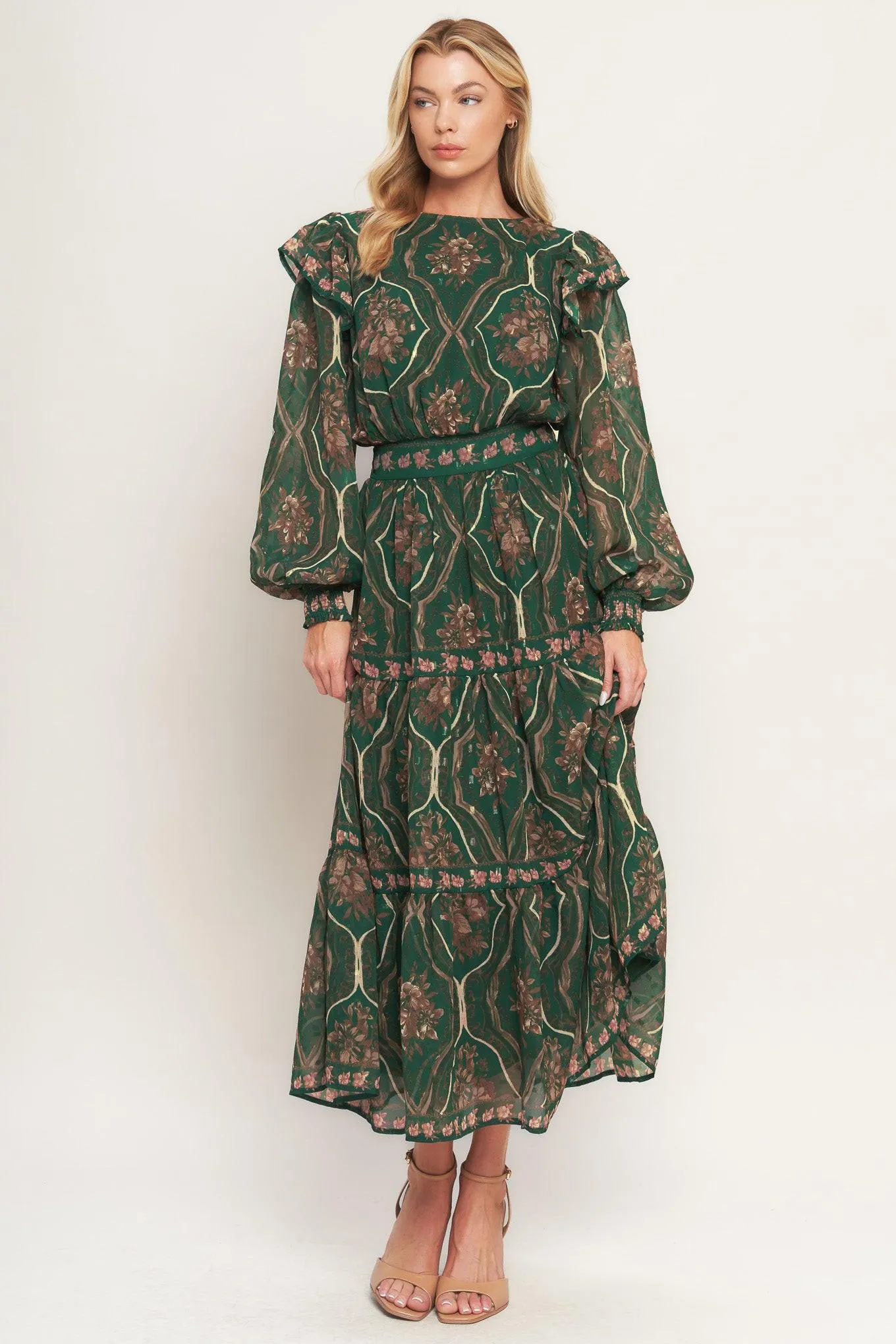 Garden Labyrinth Woven Midi Dress sold by Zulily product image thumbnail 3