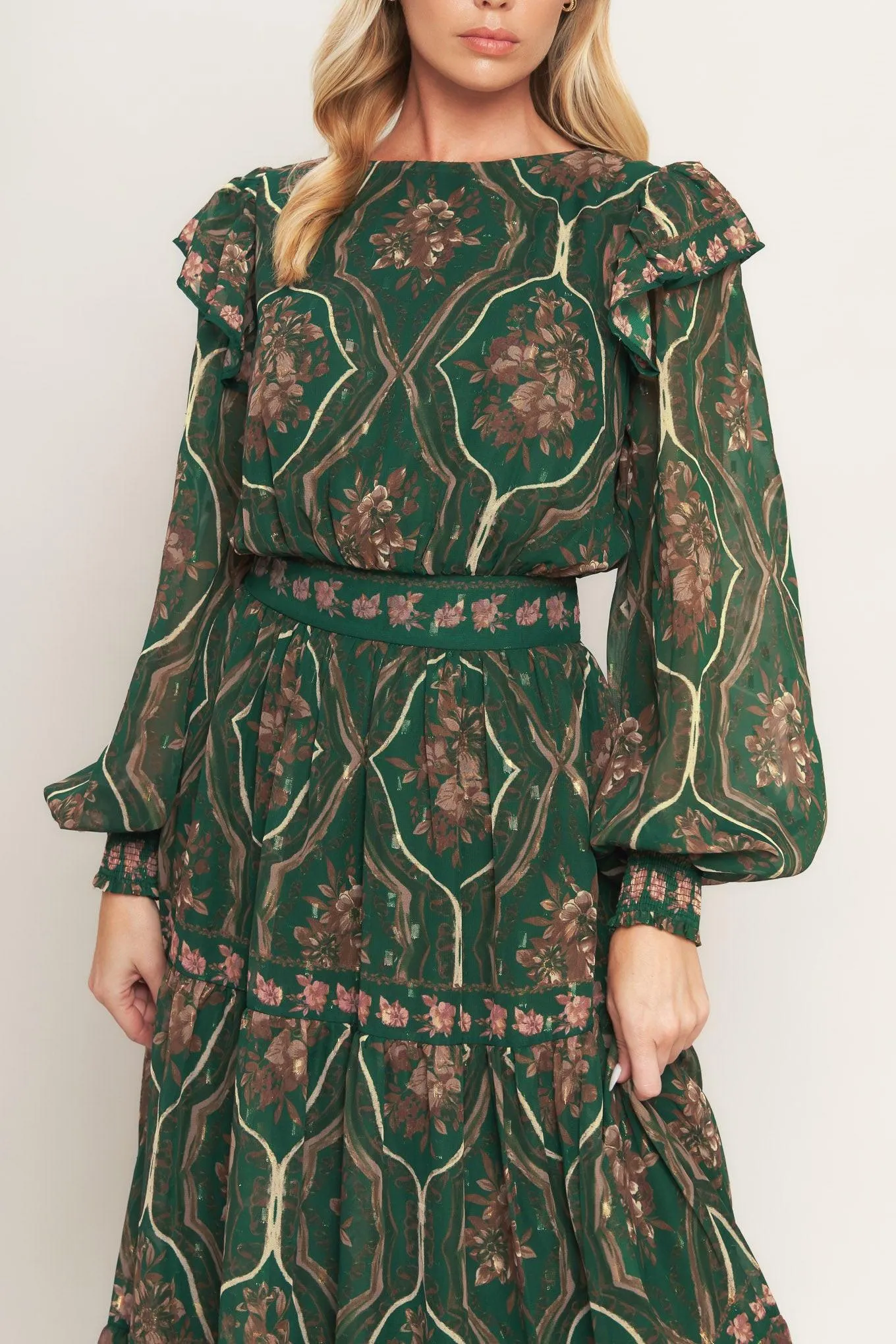 Garden Labyrinth Woven Midi Dress sold by Zulily product image thumbnail 4