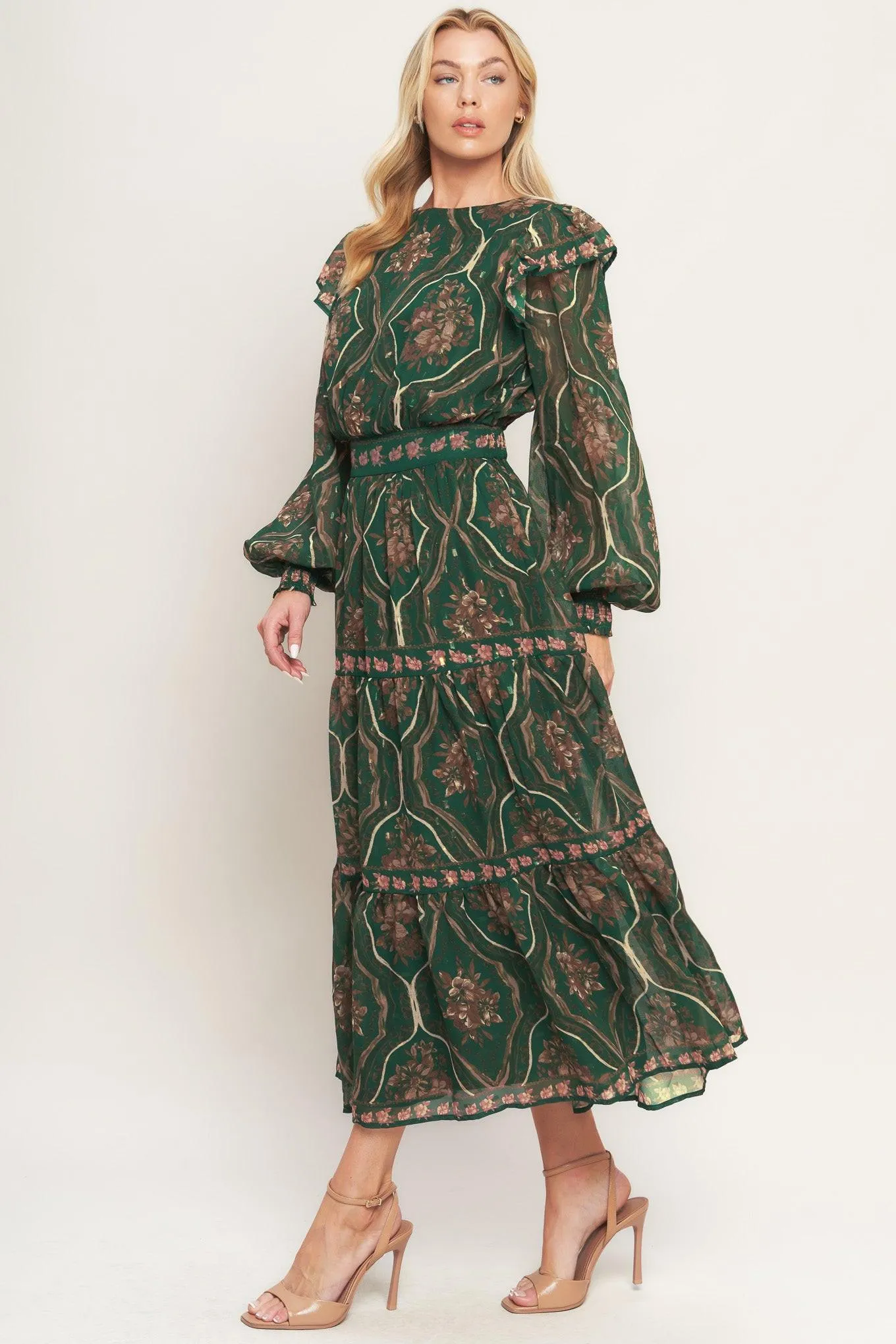 Garden Labyrinth Woven Midi Dress sold by Zulily product image thumbnail 5
