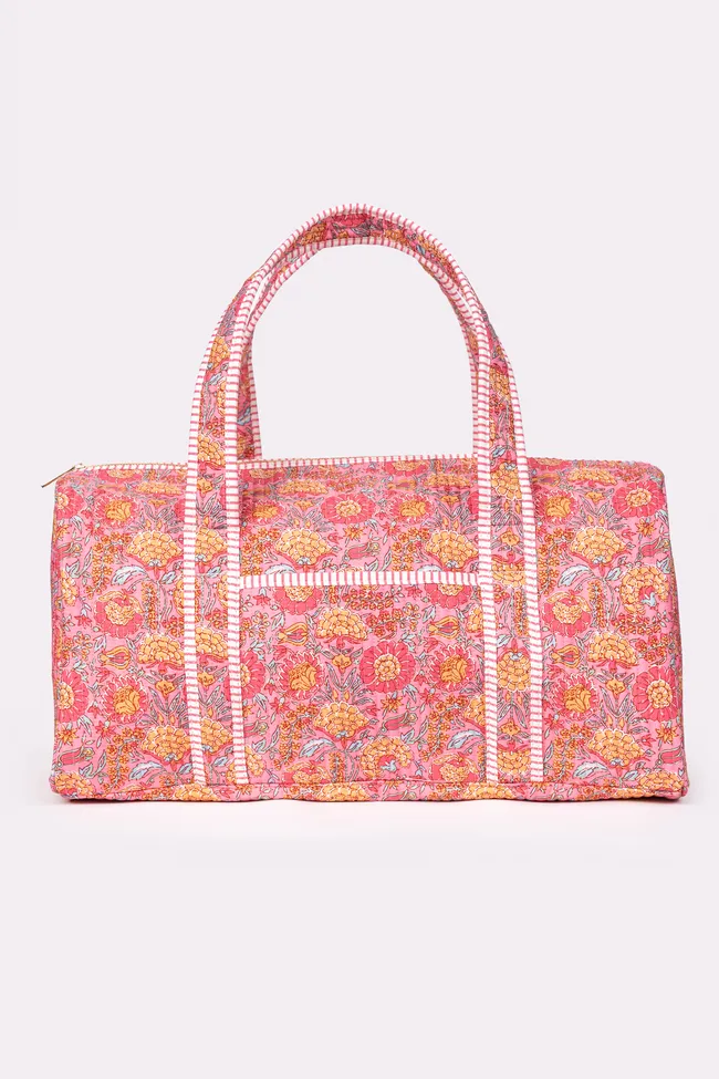 Avery Pink Floral Quilted Weekender sold by Zulily