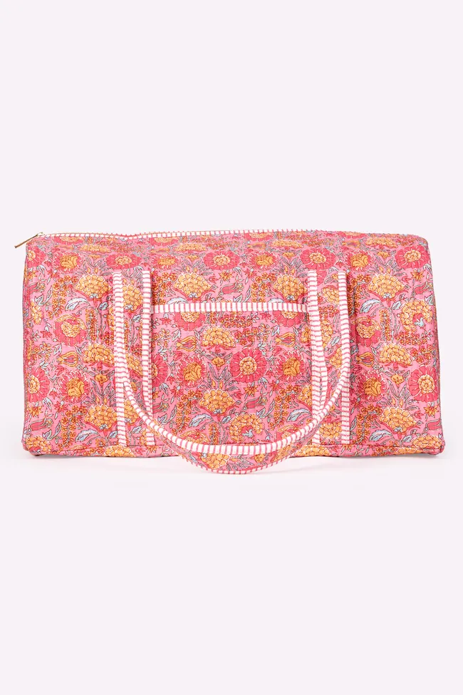 Avery Pink Floral Quilted Weekender sold by Zulily product image thumbnail 2