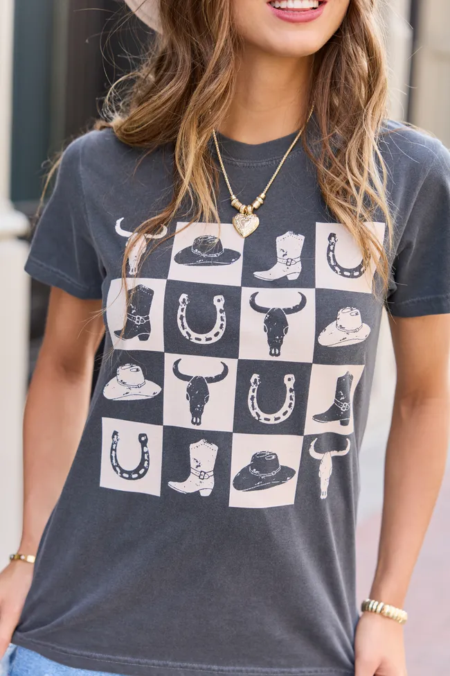 Country Checkered Dark Grey Graphic Tee sold by Zulily product image thumbnail 2